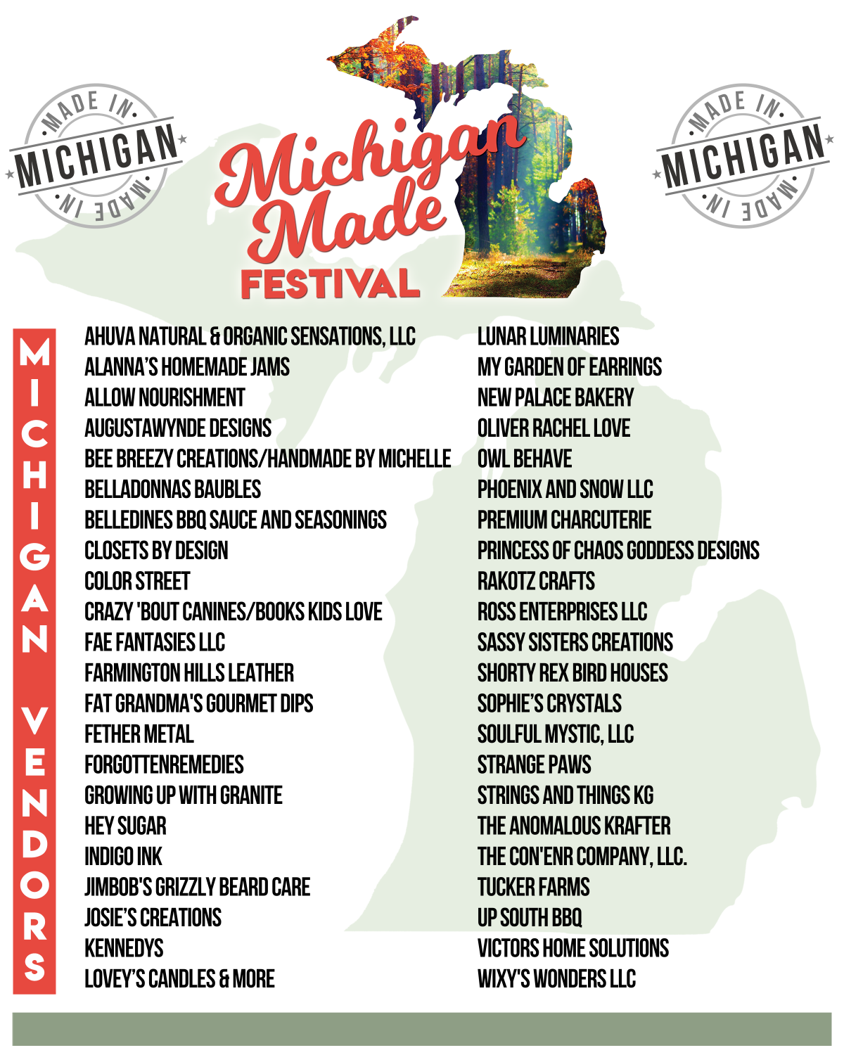 Michigan Made Festival Vendors